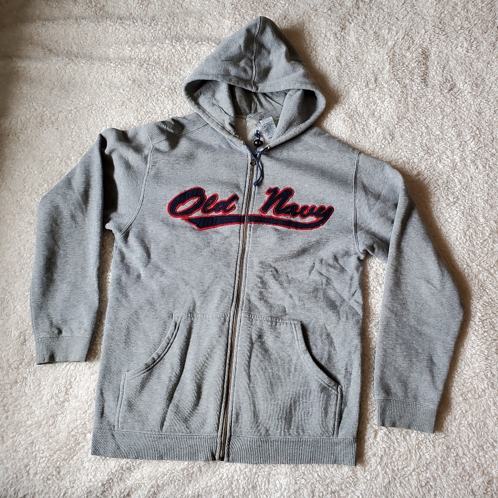 Vintage label Old Navy zip up grey hoodie kids XXL